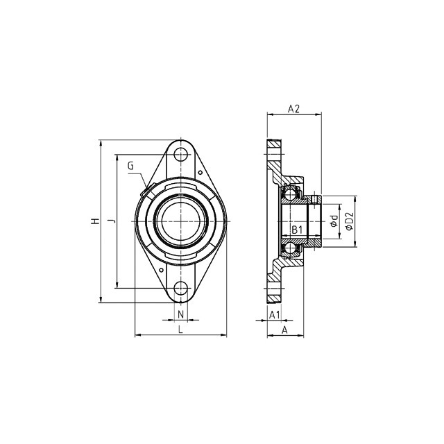 Palier Auto-aligneur Ovale Fonte Fytb 35 TF référence fournisseur 227212